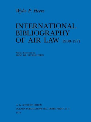 cover image of International Bibliography of Air Law 1900-1971